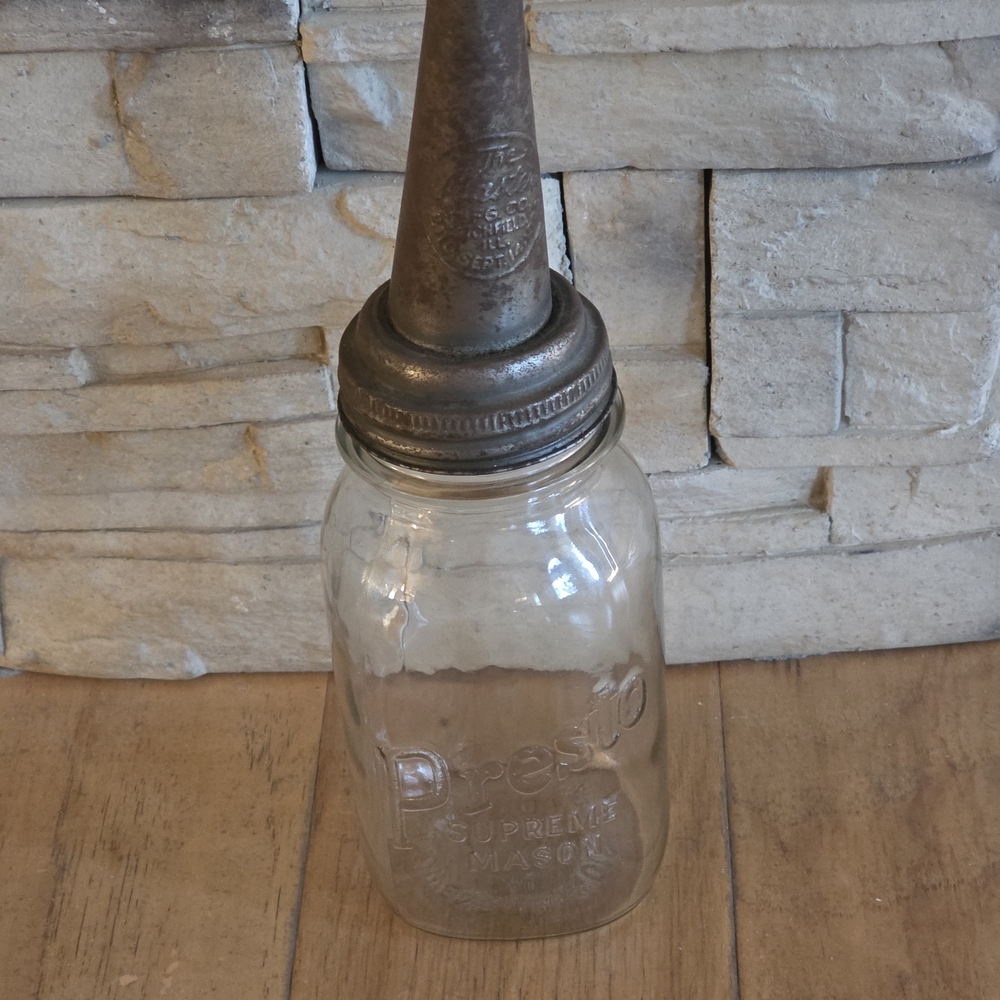 Press Supreme Mason Jar with Metal Pourer